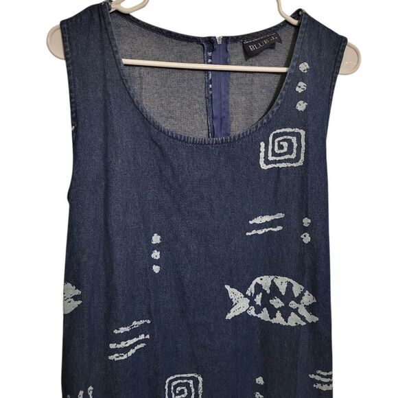 BLUE J. Vintage Fish Novelty Print Cotton Tank Top Dress, L (approx) - Picture 4 of 8